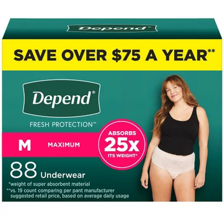 Depend Fresh Protection Incontinence Underwear for Women - Choose Your Size