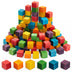 Bright Creations 100 Piece Wooden Blocks for Crafts, Colorful Small Cubes, 6 Colors, 0.6 In