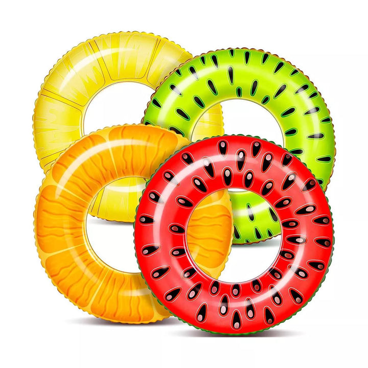 Syncfun 4Pcs Inflatable Pool Floats Fruit Tube Rings