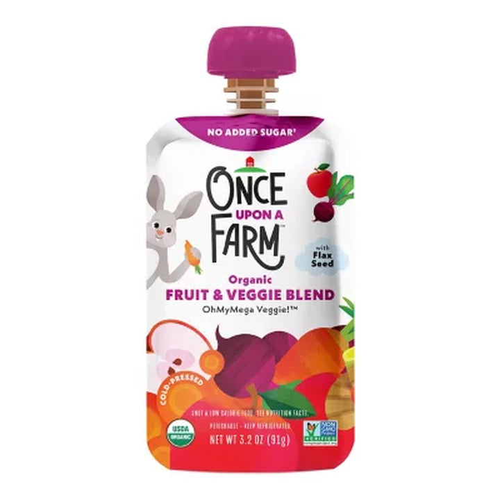 Once upon a Farm Organic Fruit & Veggie Blend Variety Pack, 3.2Oz., 8Ct.