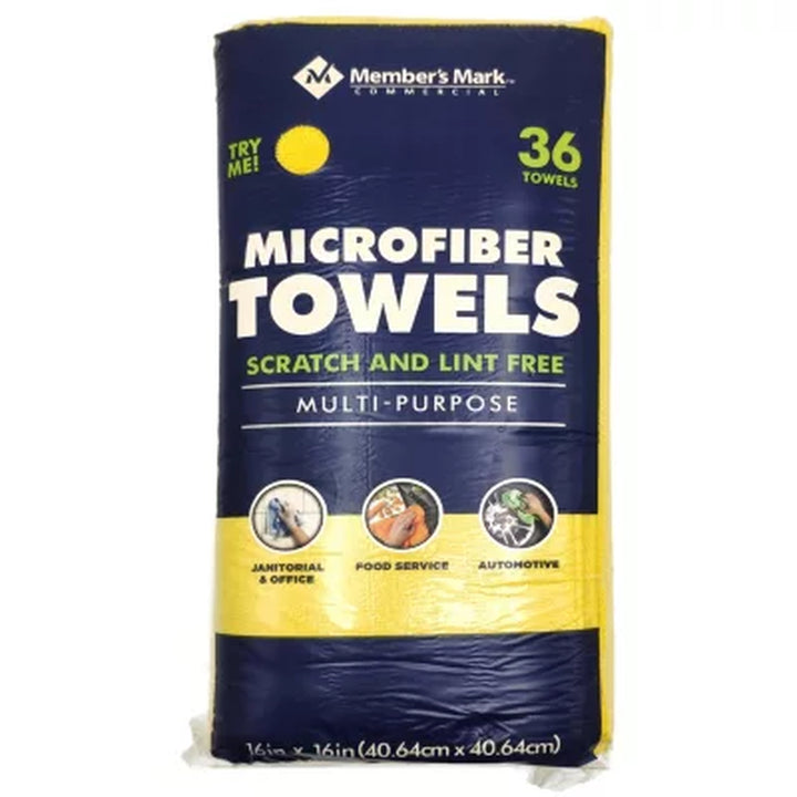 Member'S Mark 16" X 16" Microfiber Towels, 36 Ct. (Choose Color)