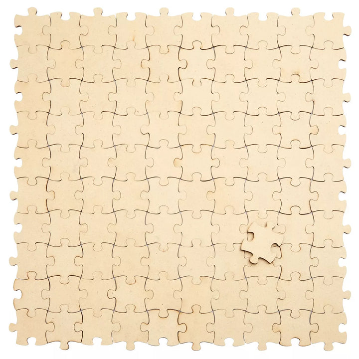 Juvale 100 Blank Wooden Puzzle Pieces for Crafts, DIY Art Projects, 1.9X1.6" Unfinished Jigsaw Wood Puzzle to Draw On