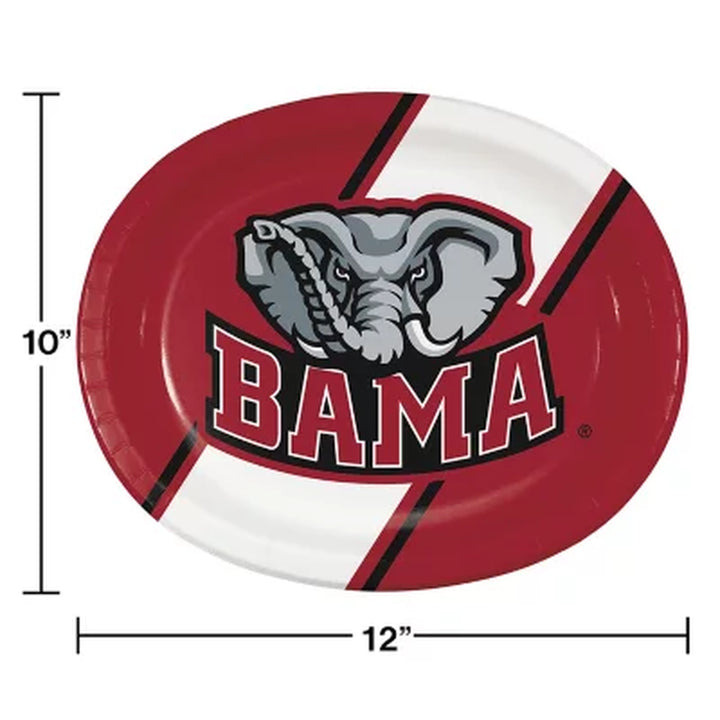 NCAA Oval Paper Plates, 10" X 12", 50 Ct. (Choose Your Team)