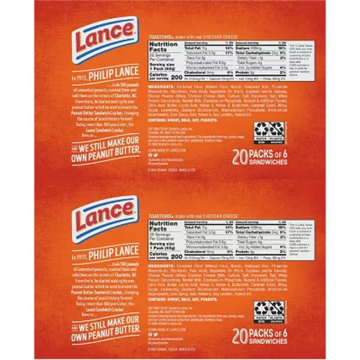 Lance Toastchee Cheddar Cheese 1.41 Oz., 40 Pk.