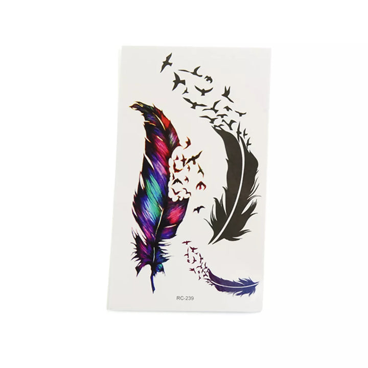 Unique Bargains 5 Pcs Feather Birds Pattern Temporary Tattoo Stickers Decoration Body Art Tattoos