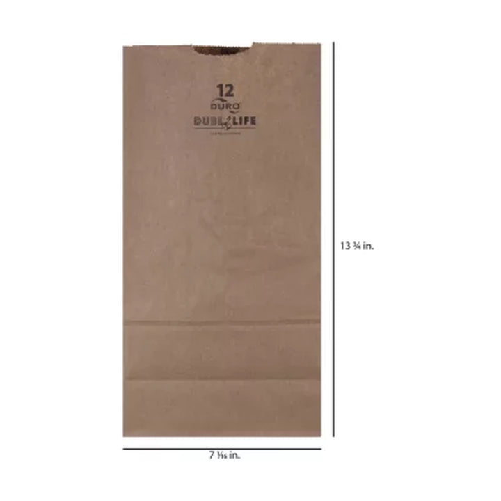 Duro 12# Kraft Brown Paper Bags (500 Ct.)