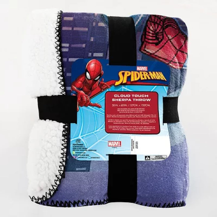 Spider-Man "Night Flight" Cloud Sherpa Throw Blanket, 50" X 60"