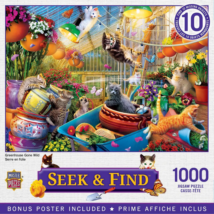 Masterpieces 1000 Piece Puzzle - Greenhouse Gone Wild - 19.25"X26.75".