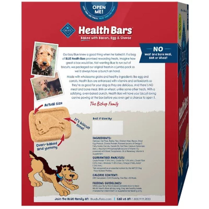 Blue Buffalo Health Bars Crunchy Dog Treats, Bacon, Egg & Cheese, 5 Lbs.