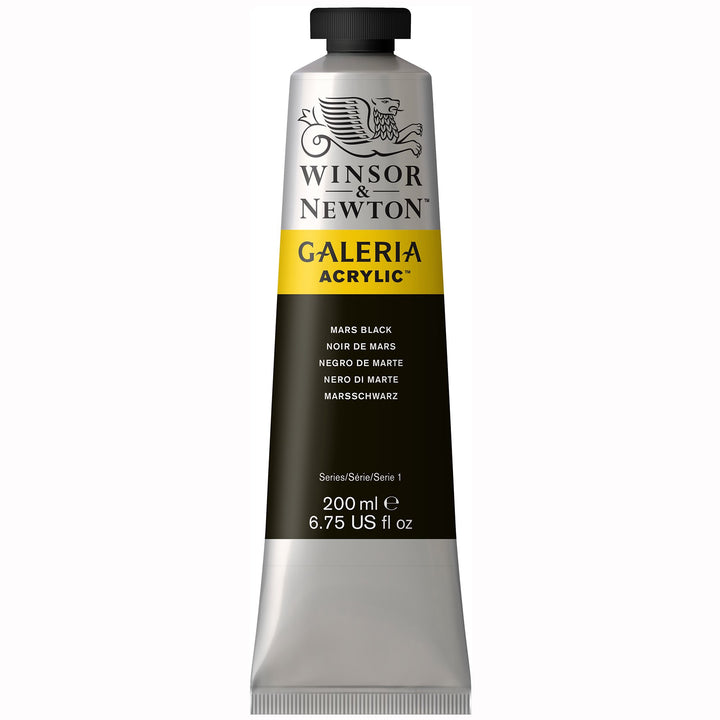 Winsor & Newton Galeria Acrylic Color, 200ml (6.75-oz) Tube, Mars Black 6.75-oz Tube