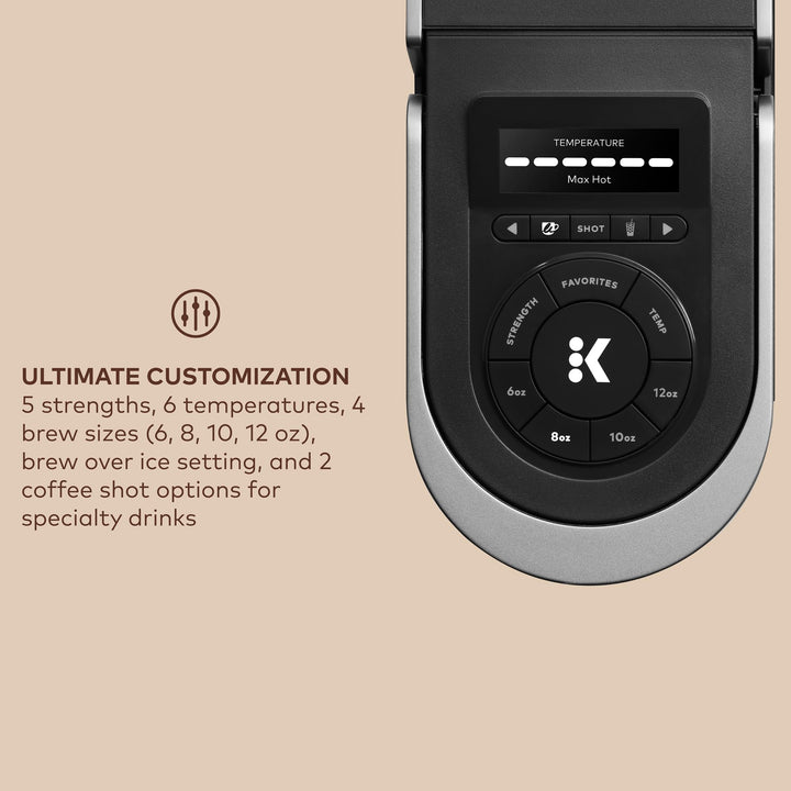 Keurig K-Café SMART Single Serve Coffee Maker with WiFi Compatibility, Latte and Cappuccino Machine with Built-In Frother, 6 Brew Sizes, Compatible with Alexa, Black