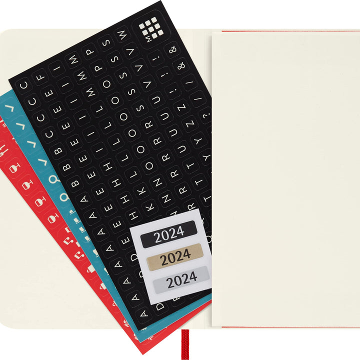 Moleskine 2024 Daily Planner, 12M, Pocket, Scarlet Red, Soft Cover (3.5 x 5.5)