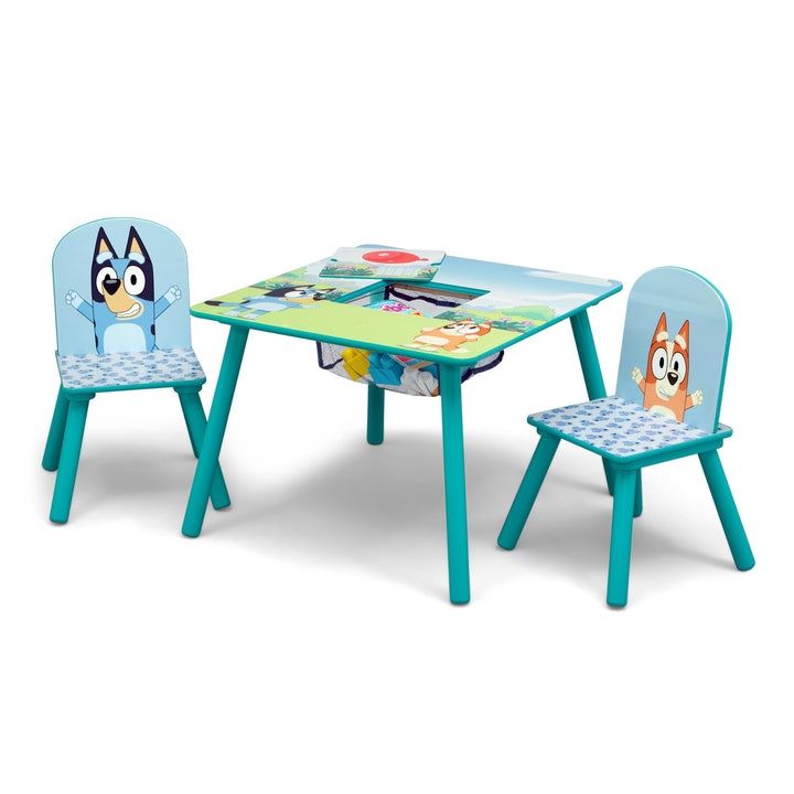 Delta Children Kids Table Storage (2 Chairs Included) -Ideal for Arts & Crafts, Snack Time, Homeschooling, Homework & More, Baby Shark, 3 Piece Set