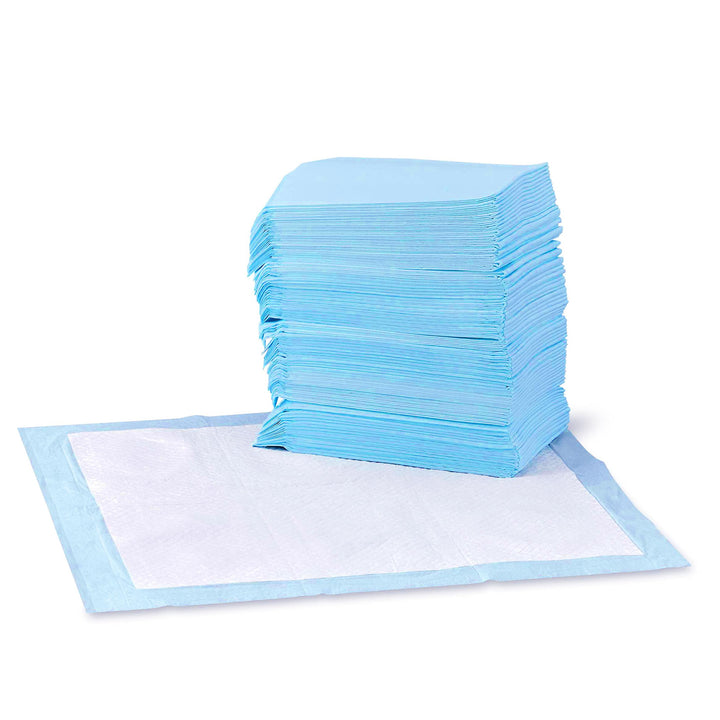 Basics Absorbent Dog and Puppy Pee Pads with 5-Layer Leak-Proof Design and Quick-Dry Surface for Potty Training, Heavy Duty Absorbency, Giant, 27.5 x 44 Inch - Pack of 30, Blue & White Giant (30 Count)