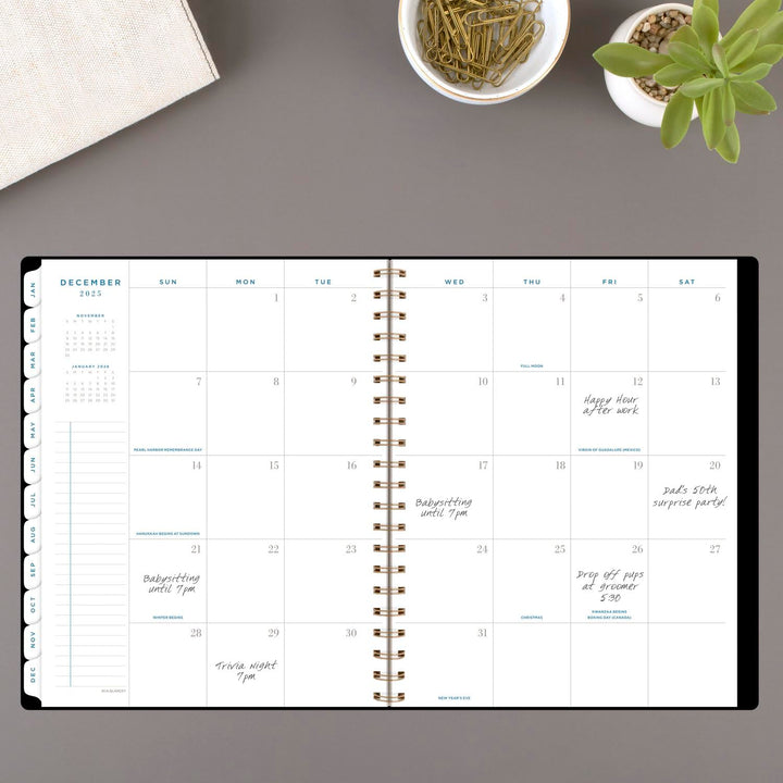 AT-A-GLANCE 2025 Planner, Weekly & Monthly, 8-1/2" x 11", Large, Signature Lite, Black (YP905L0525)