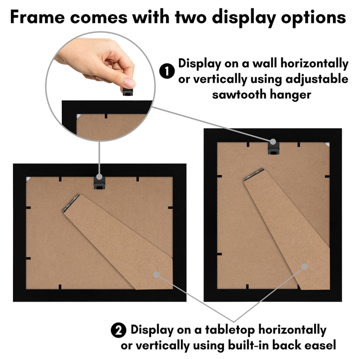 Americanflat 6x8 Picture Frame with Shatter-Resistant Glass - Use as 3x5 Frame with Mat or 6x8 Frame Without Mat - Signature Collection - Photo Frame for Tabletop and Wall Display - White 6x6