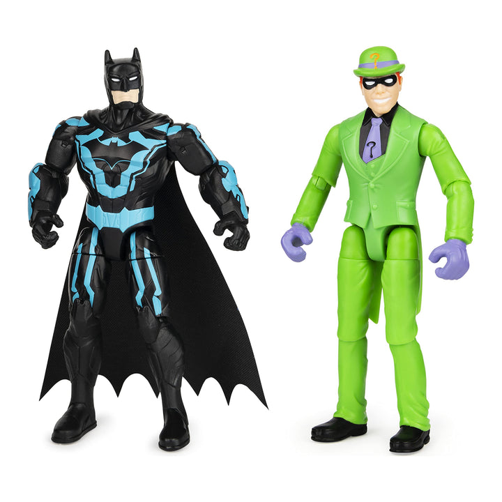 DC Comics Batman 4-inch Batman and The Riddler Action Figures with 6 Mystery Accessories, Kids Toys for Boys Aged 3 and up Batman & Riddler