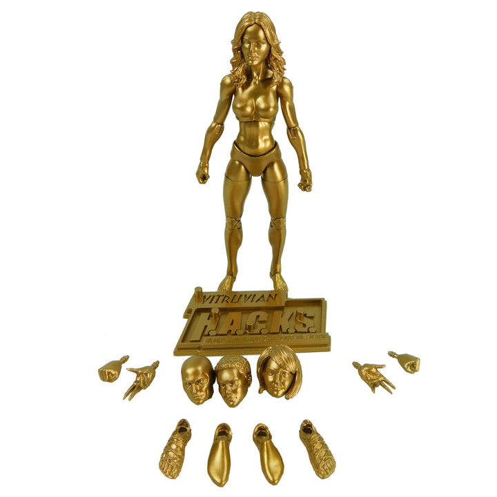 Boss Fight Studio Vitruvian H.A.C.K.S. 10th Anniversary Glorious Gold (Female) Blank Action Figure