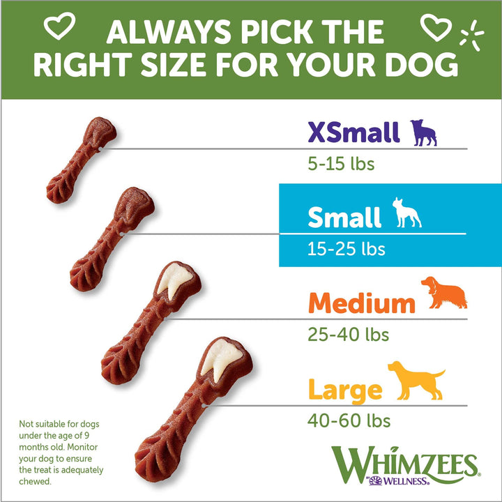 WHIMZEES by Wellness Small Dental Chews for Dogs, Grain-Free, No Artificial Colors, Freshens Breath, Long-Lasting Treats, VOHC Accepted, 24 Count(Pack of 1) 12.7 Ounce (Pack of 1) Standard Pack