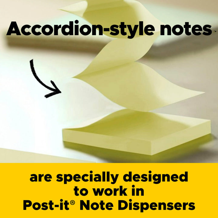 Post-it Dispenser Pop-up Notes, 3x3 in, 5 Pads, Canary Yellow, Clean Removal, Recyclable