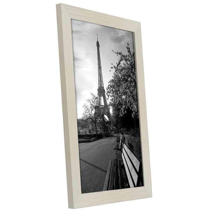 Americanflat 8x12 Picture Frame in Light Wood - Engineered Wood with Shatter Resistant Glass - Horizontal and Vertical Formats for Wall and Tabletop