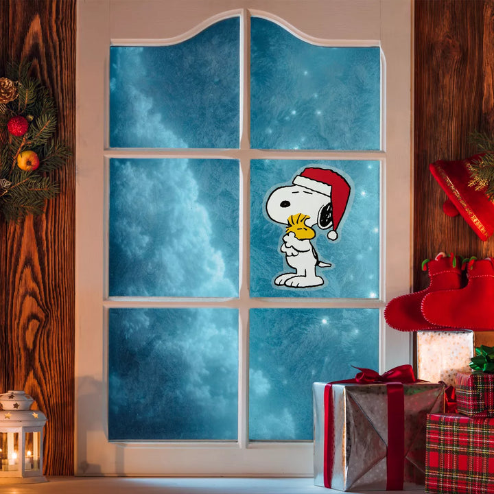 Northlight 7" Peanuts Snoopy Hugs Woodstock Double Sided Christmas Window Cling Decoration
