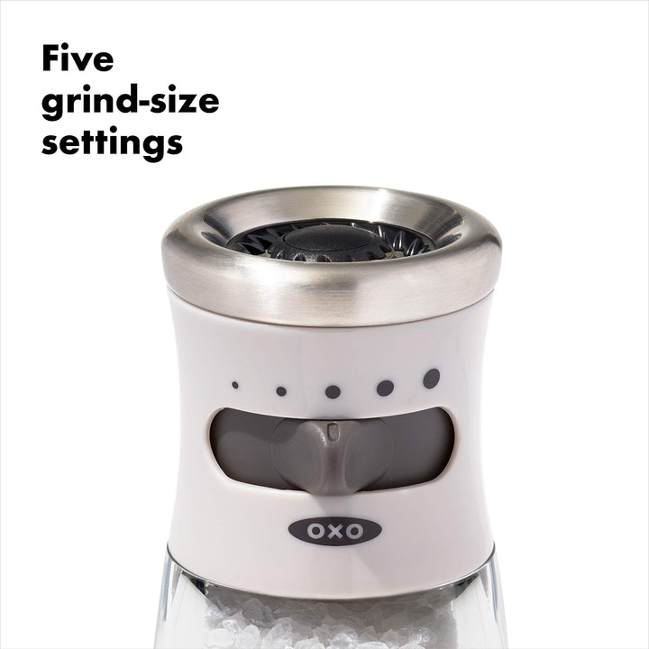 NEW OXO Good Grips Contoured Mess-Free Salt Grinder Gray