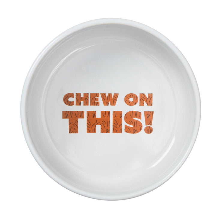 STAR WARS Chewbacca "Chew on This" Dog Food Bowl, 6 Inch | Dog Feeding Bowl Holds up to 3.5 Water, Dry Food, or Wet Food | Dishwasher Safe on Top Rack Dog Bowl,White,1 Count (Pack of 1),FF13172