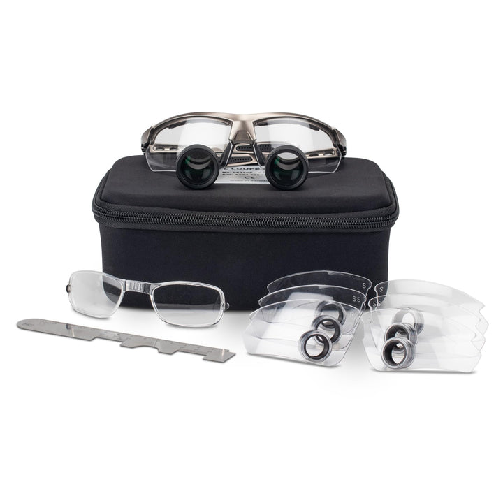 TTL Easy Size 2.5X Loupes Kit, Measure and Size Through The Lens Loupes, Silver Frame