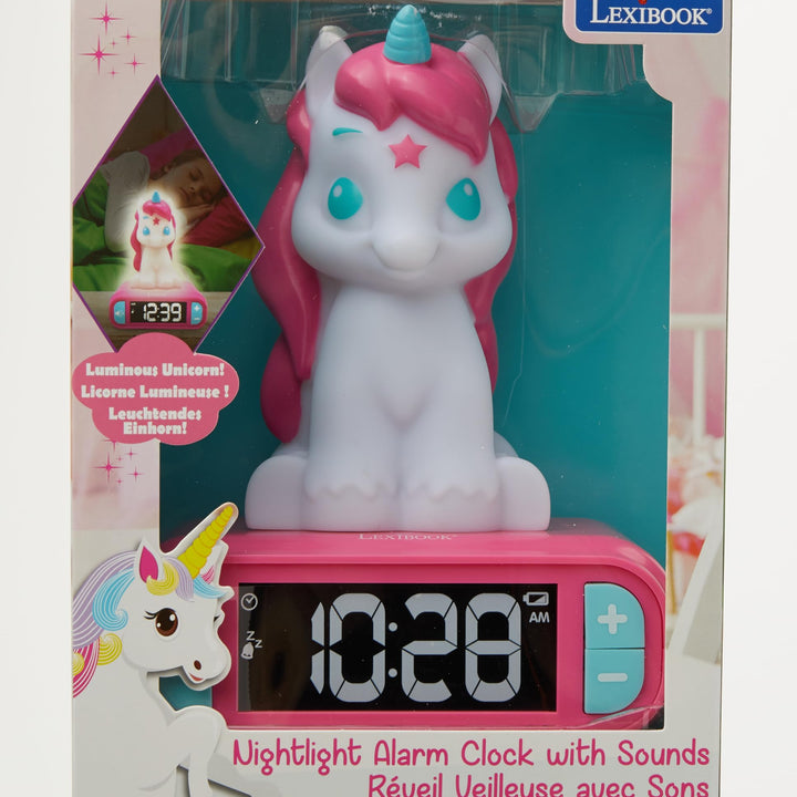 Lexibook - Unicorn Digital Alarm Clock for Kids with Night Light, Snooze and Unicorn Sound Effects, Childrens Clock, Luminous Unicorn, Pink Colour - RL800UNI