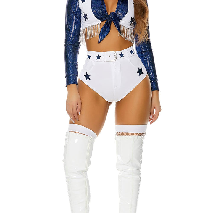 Forplay womens Seeing Stars Cheerleader Costume Large/X-Large White