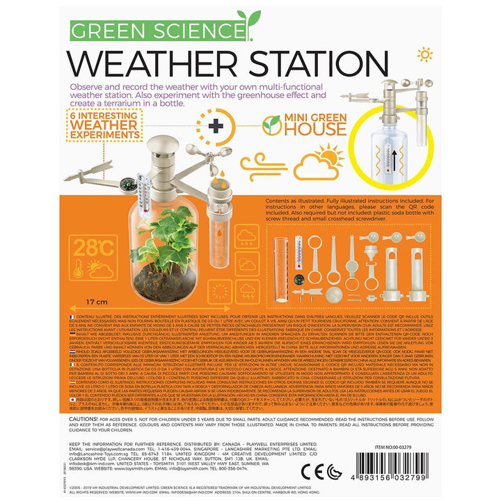 4M Weather Station Kit - Climate Change, Global Warming, Lab - STEM Toys Educational Gift for Kids & Teens, Girls & Boys 8.5 x 4.75 inches