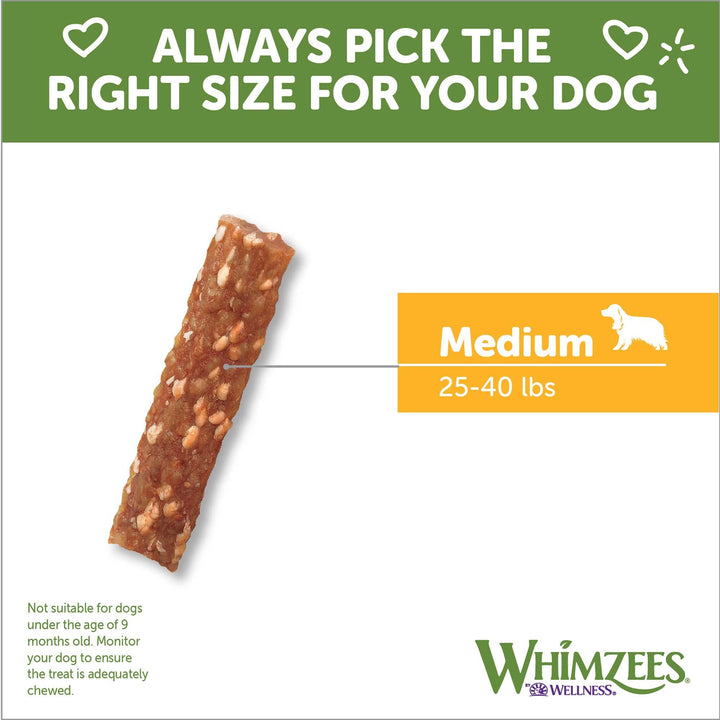 WHIMZEES by Wellness Veggie Strip Natural Dental Chews for Dogs, Long Lasting Treats, Grain-Free, Freshens Breath, Medium Breed, 14 count 1.23 Ounce (Pack of 12)