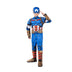 Marvel Captain America Official Youth Halloween Costume - Premium Quality Padded Jumpsuit with Plastic Mask Large