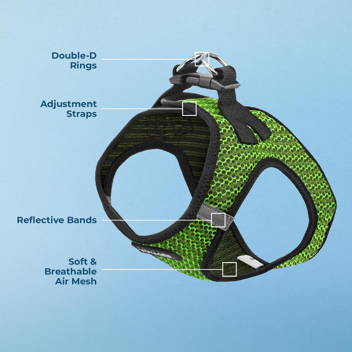 Voyager Step-in Air Dog Harness - All Weather Mesh Step in Vest Harness for Small and Medium Dogs by Best Pet Supplies - Lime Green (2-Tone), XS Harness (Lime Green 2-Tone) XS (Chest: 13 - 14.5")