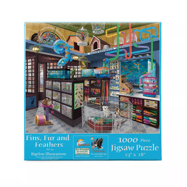 Sunsout Fins, Fur and Feathers 1000 Pc Jigsaw Puzzle 31510