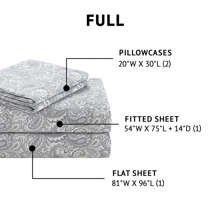 Comfort Spaces 100% Cotton Sheet Set Breathable, Lightweight, Soft with 14" Elastic Pocket Fits up to 16" Mattress, All Season Cozy Bedding, Matching Pillow Case, Queen Good Vibes 4 Piece