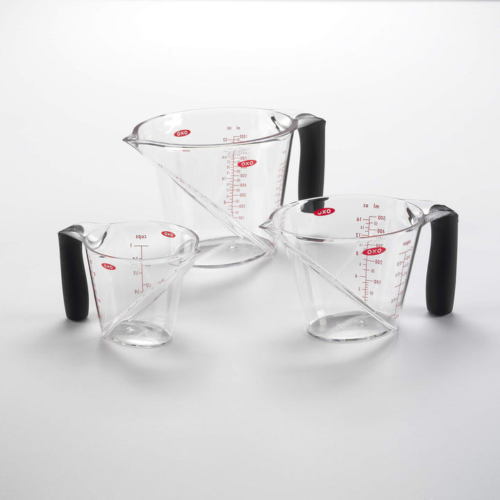 OXO Good Grips 3-Piece Angled Measuring Cup Set, Black