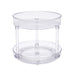 Basics 2 Tier Clear Lazy Susan Turntable Organizer, 9-Inch 9" Diameter, 2 Tier