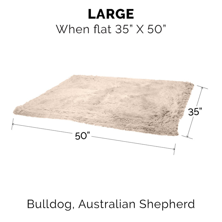 Furhaven Waterproof Throw Blanket for Dogs & Indoor Cats, Washable - Shaggy Plush Calming Long Faux Fur & Velvet Dog Blanket - Taupe, Large