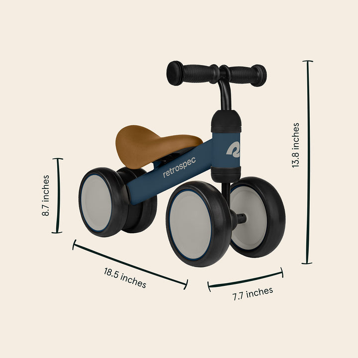 Retrospec Cricket Baby Walker 4-Wheel Balance Bike for Ages 12-24 Months Toddlers | First Birthday Gift - Toddler Bicycle Toy for 1 Year Old’s - Ride On Toys for Boys & Girls Olive Drab One Size