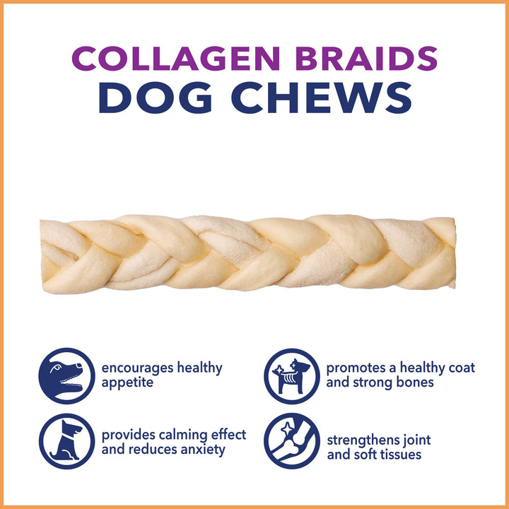 Pet Factory CareChewz Collagen 6-7" Skinny Braided Sticks Dog Chew Treats - Natural Flavor, 15 Count/1 Pack Skinny Braid Sticks 15 Count (Pack of 1)