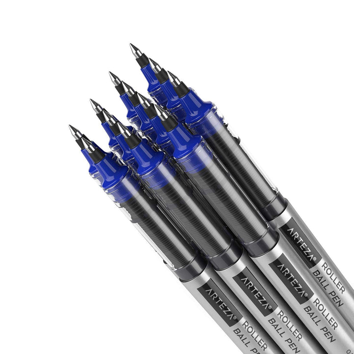 ARTEZA Rollerball Pens, Pack of 20, 0.5mm Blue Liquid Ink Pens for Bullet Journaling, Fine Point Rollerball, Office Supplies for Writing, Taking Notes & Sketching 20 Pack - 0.5 mm