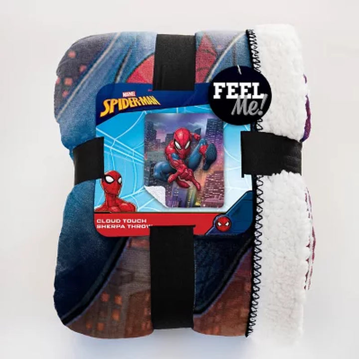 Spider-Man "Night Flight" Cloud Sherpa Throw Blanket, 50" X 60"