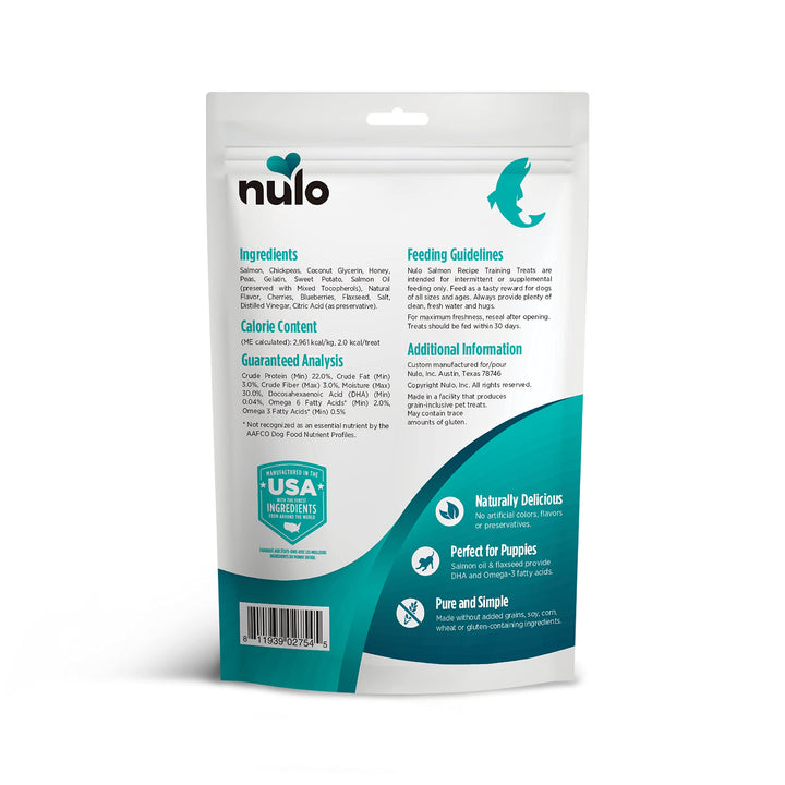 Nulo Freestyle Grain-Free Healthy Dog and Puppy Training Treats, Low Calorie Treats Made with Superfood Boost Ingredients, 2 Calories per Treat Salmon 1 Pound (Pack of 1)