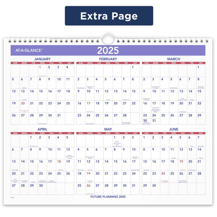 AT-A-GLANCE 2024 Wall Calendar, 15" x 12", Medium Wide, Spiral Bound, Monthly (PM82824) 2024 Old Edition