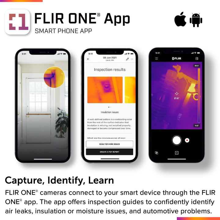 FLIR ONE EDGE- Wireless Thermal Imaging Camera for Smartphones: Compatible with all iOS and Android devices including iPhone 15 part of the whole camera.