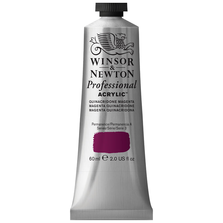 Winsor & Newton Professional Acrylic Paint, 60ml (2-oz) Tube, Quinacridone Magenta 2-oz Tube