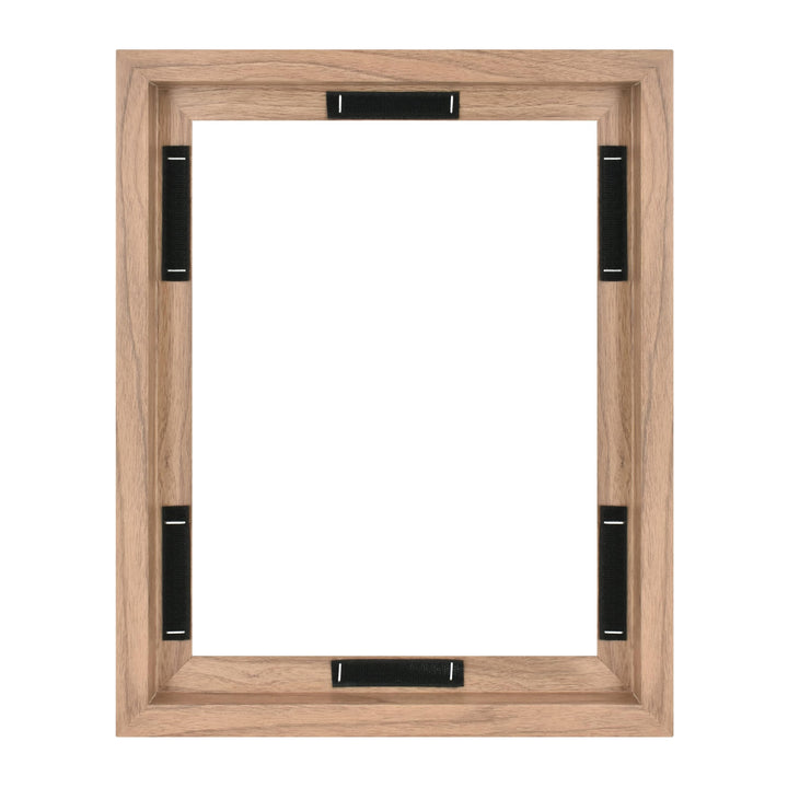 MCS Floating Frame with Canvas Included, Art Frames for Canvas Paintings with Adhesive Fasteners and Hanging Hardware, Walnut Woodgrain, 18 x 24 Inch 18x24