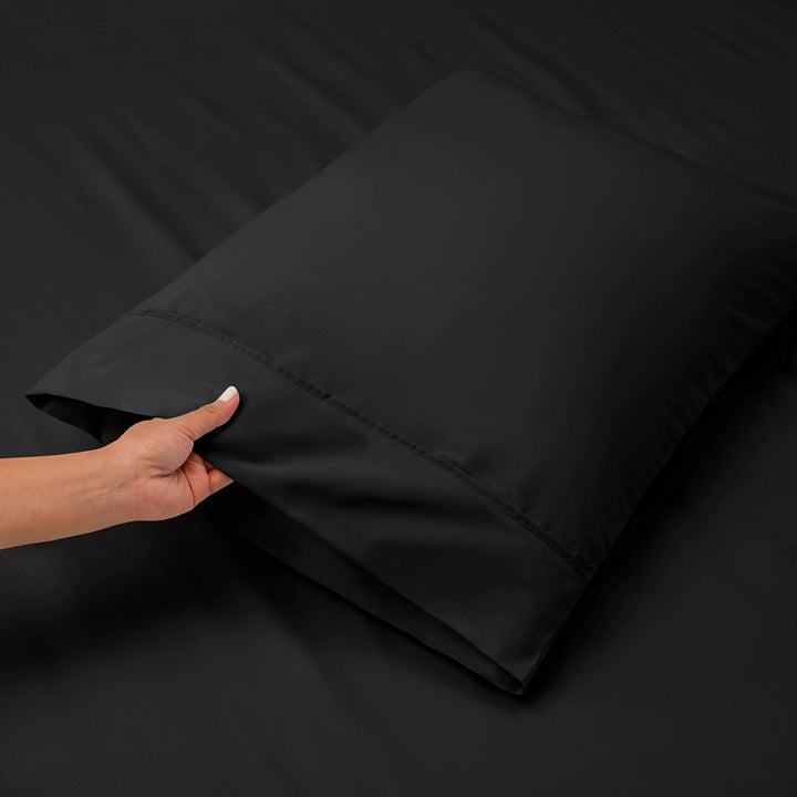 Hearth & Harbor Extra Deep Pocket Sheets - Fits Mattress 18-24 Inches Deep - Extra Deep Pocket Twin XL Sheets Sets - 4 Piece Twin XL Size Sheets - Twin XL Sheets Deep Pocket - Black Sheets